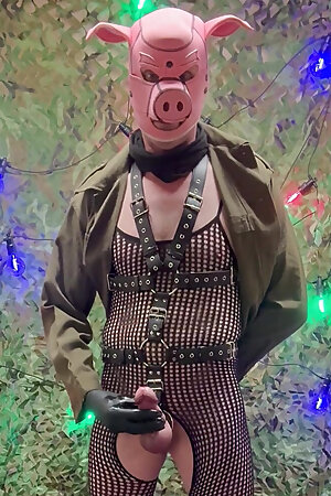 Mature Man Masturbation In Kinky Body Stocking