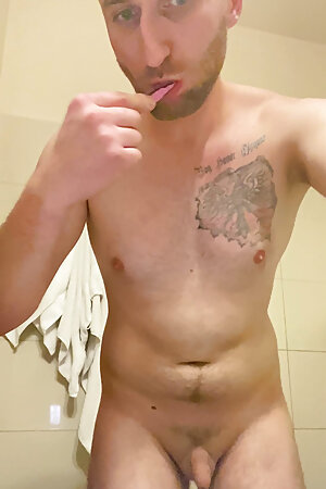 Boy is playing in shower