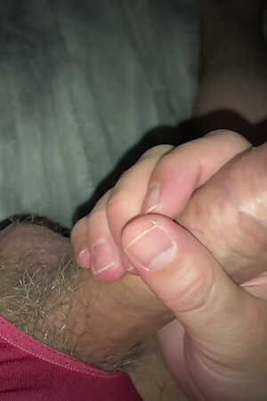Watch his dick grow wearing his wife's open crotch panties - man masturbating - asmr for women