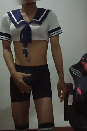 Part 2 Femboy cosplay japanese school girl