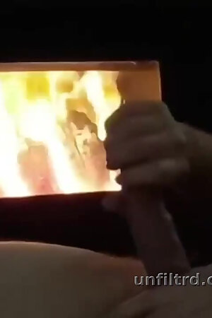 Moaning and Edging My Thick Cock with the Fire Going