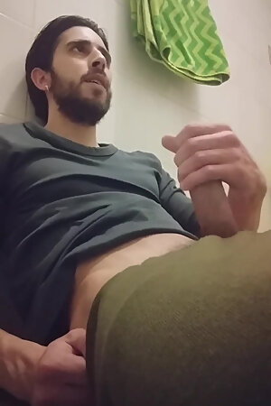 Cumshot in the bathroom