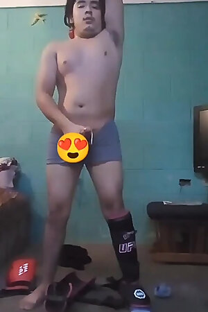 Jesus in boxer pulling his penis 9