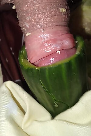 Fucking a cabbage and a cucumber at the same time