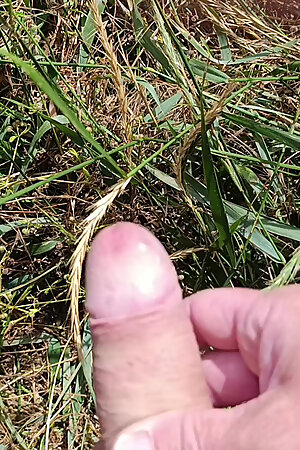 Jerking off outdoors
