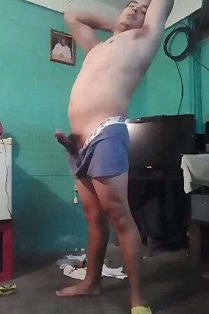 Jesus in boxer pulling his penis #3