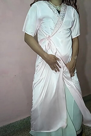 My sexy gorgeous satin nighty and saree blouse