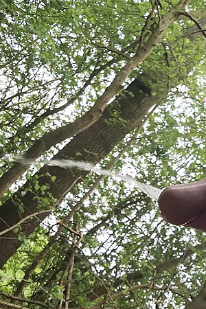 Pissing in forest