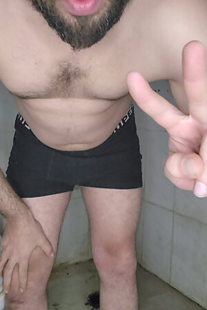 Solo Tease in Underwear - Jerking in the Bathroom Before Shower