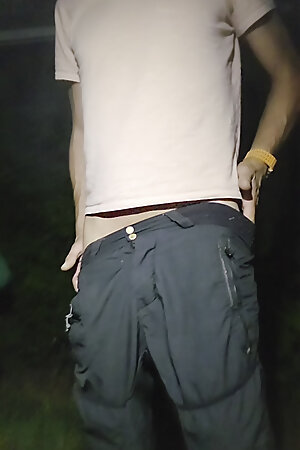 Skinny boy jerks off to night in headlights. Intense orgasm and huge cumshot