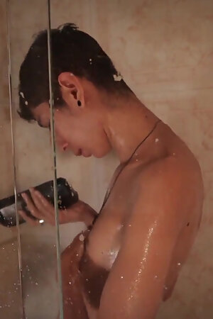 Hot Skinny Twink Jerking His Big Cock in the Shower Shooting His Thick Cum