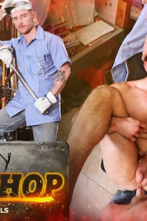 Hunk Johnny Ford Busts Jocks Ryder & Colt in a Big Cock Threesome at ASGmax's Dirty Workshop