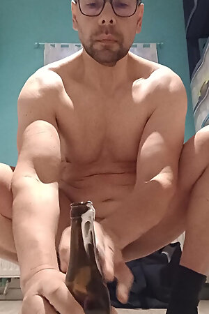 I profusely by shoving a bottle in my ass