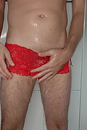 In Red Panties in the Shower
