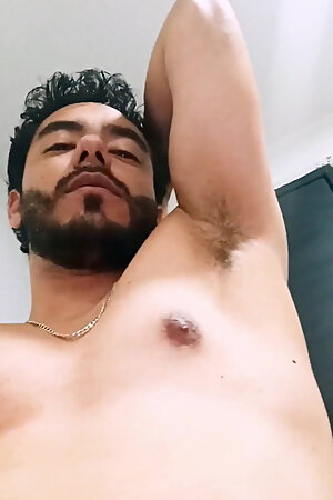 Hairy Boy Masturbates and Plays with His Uncut Cock in the Bathroom