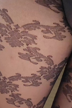 Dani Leg in Blue Pattered Pantyhose