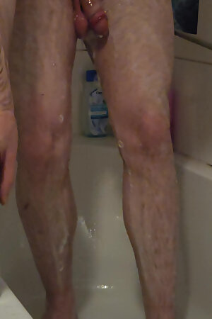 Young man in the shower