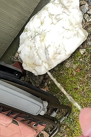 Slow motion outdoor piss