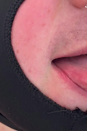 Straight Twink at the Gloryhole - He Shoots an Unbelievable Amount of Cum