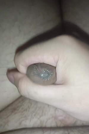 Fat fucks horny at night, so he secretly masturbates in bed