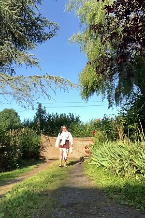 In an outfit with a little brown skirt for an evening.
