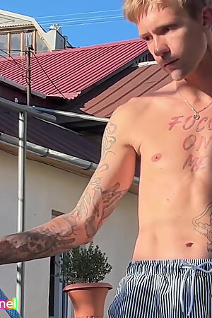 Backstage Caught a Guy with a Big Dick Looking at Me and Jerking off, Deepthroat Blowjob and Anal Fuck Part 1