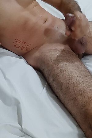 Sexy man alone at home masterbating with his big dick and Cumming