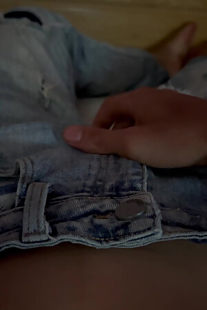 Young just 18 slim smooth asian. Jerk tiny dick in jeans and shoot huge cum load.