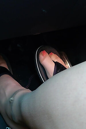 Nylon Feet and Flip Flops in the Car