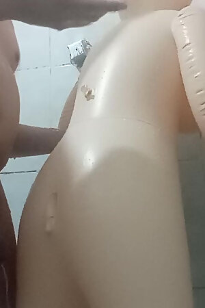 Watch me fuck my sex doll in the bathroom