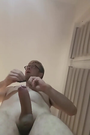 Big and Huge Cock Masturbates in His Bedroom