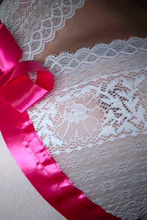 Young cute gay riding dildo and moaning in sexy white baby doll dress