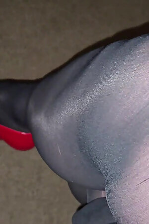 Louise Nylontease Black Pantyhose Foot Fetish Shoeplay
