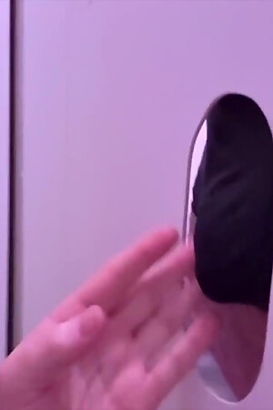 Married Man Only Finishes at the Gloryhole - When His Cock Is Tied