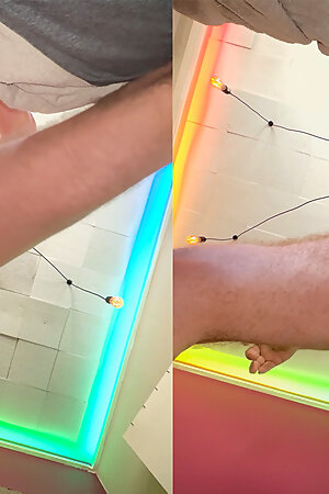 Daddy fucks while you lay below and watch until he cums all over you!