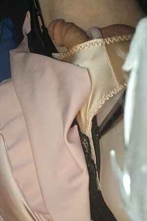 Pink panties on penis