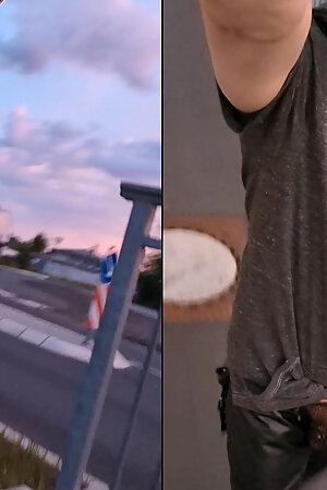 Gay man walks on the street in Thong!