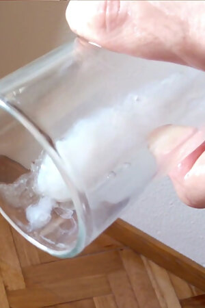 Monster cumshot in a glass!