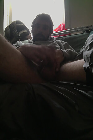 Home alone massaging my cock wile