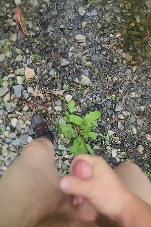 Naked and Jerking in a Random Driveway