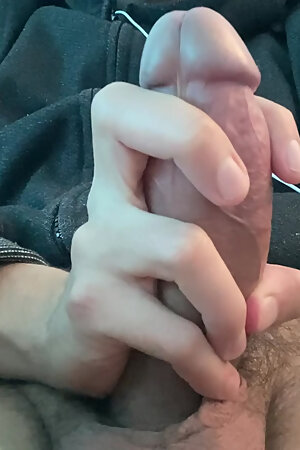 Masturbating my big cock after work