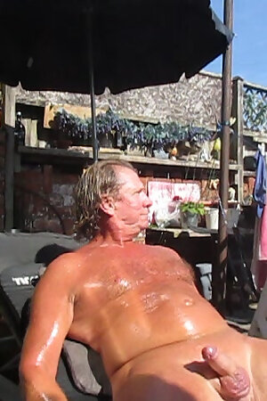 Will Polski naked sunbathing oiled up wanks off his dick
