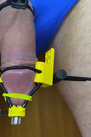 E-stim electro stimulation hands free CUMSHOT and SQUIRTING sperm load cock milking Orgasmextreme  penis plug swimming Trunks