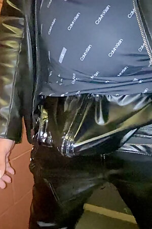 Surprise through my latex joggers