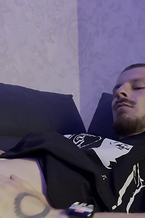 Young guy jerking off to the camera